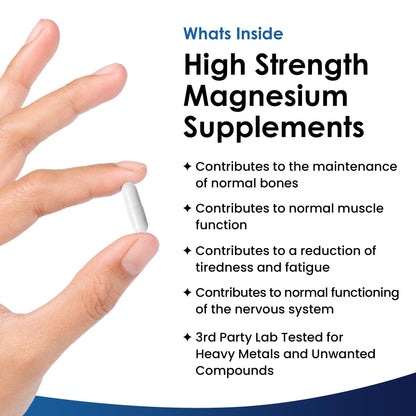 Magnesium Supplements 1620mg - Super Strength - Magnesium Citrate Capsules - Maple Wellness Supplements