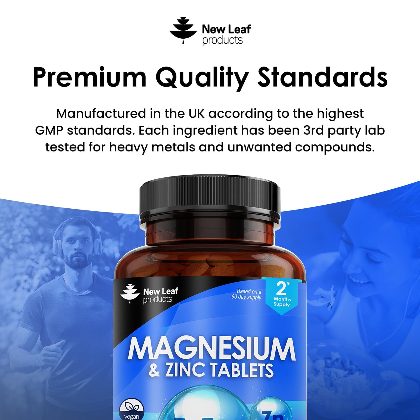 Magnesium Supplements 516mg With Zinc - 120 Magnesium Tablets Supports Muscle - Maple Wellness Supplements