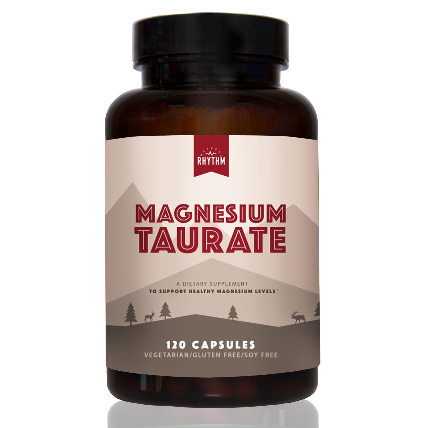 Magnesium Taurate 750mg (150mg Elemental Magnesium) – 120 Vegetarian Capsules – High-Absorption Magnesium Taurate Supplement for Heart, Muscle, and Nerve Support - Maple Wellness Supplements