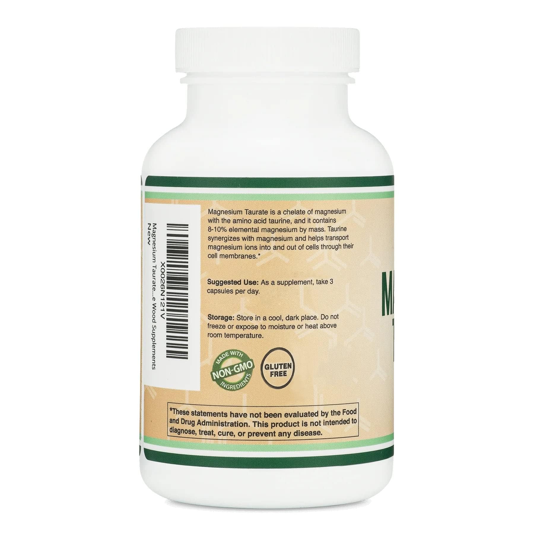 Magnesium Taurate Supplement for Cardiovascular Health to Boost Magnesium Levels (1,500mg per Serving, 210 Vegan Capsules) Non-GMO, Gluten Free - Maple Wellness Supplements