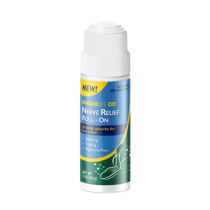 Magnilife DB Nerve Relief Roll On, 3 Oz, Topical Nerve Pain Relief for Feet, Legs, Hands & Arms, Helps Soothe Stabbing, Burning & Tingling Discomfort, Fast-Absorbing, Non-Greasy & Unscented Formula - Maple Wellness Supplements