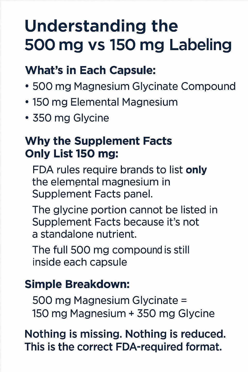 Magno-Humphries Magnesium Glycinate 500 mg - 100 Capsules | Gentle Chelated Form | Muscle, Nerve & Bone Support | Dietary Supplement | GMP Manufactured in The USA - Maple Wellness Supplements