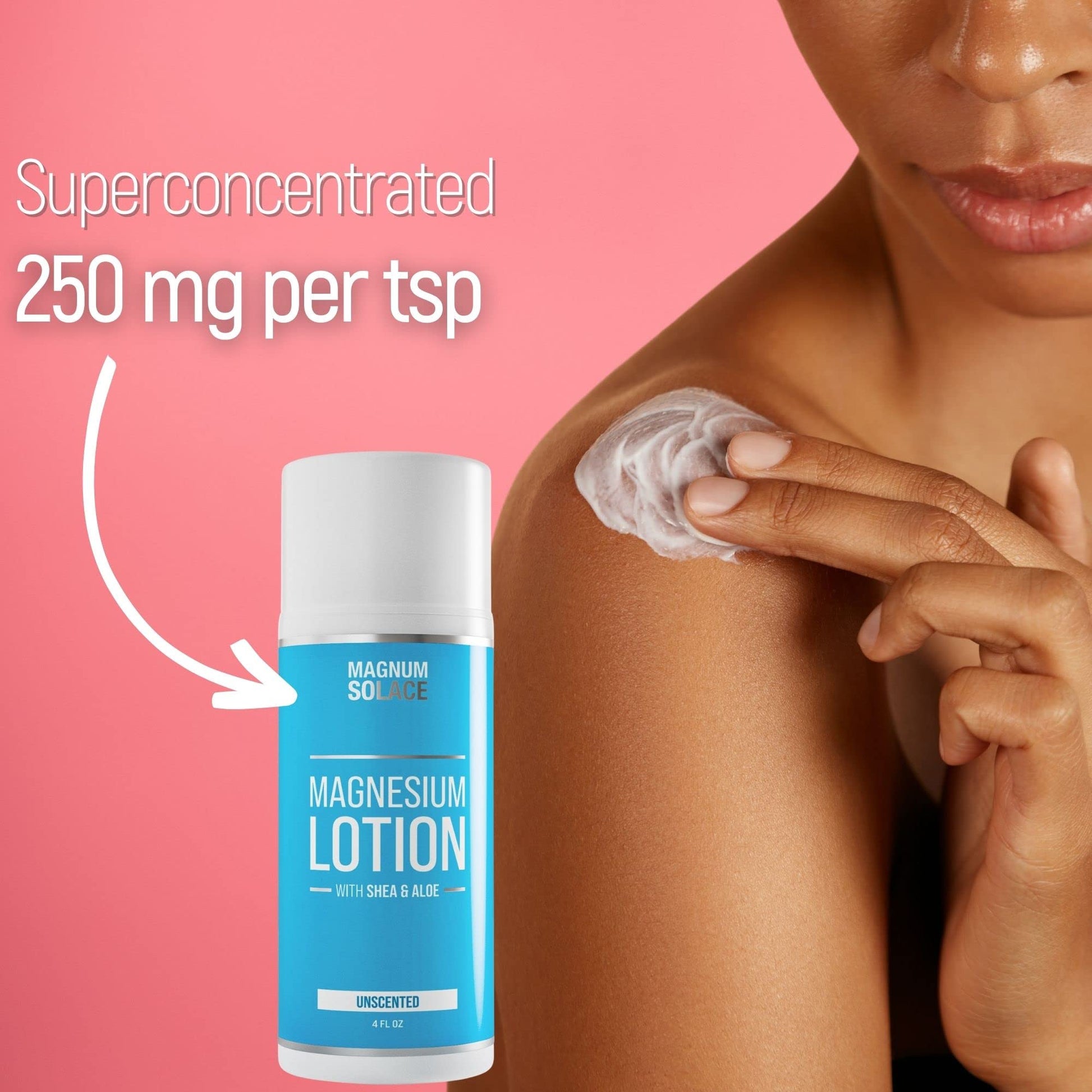 Magnum Solace Magnesium Lotion with Aloe & Shea – Apply to Legs – Alternative to Topical Magnesium Cream - Maple Wellness Supplements