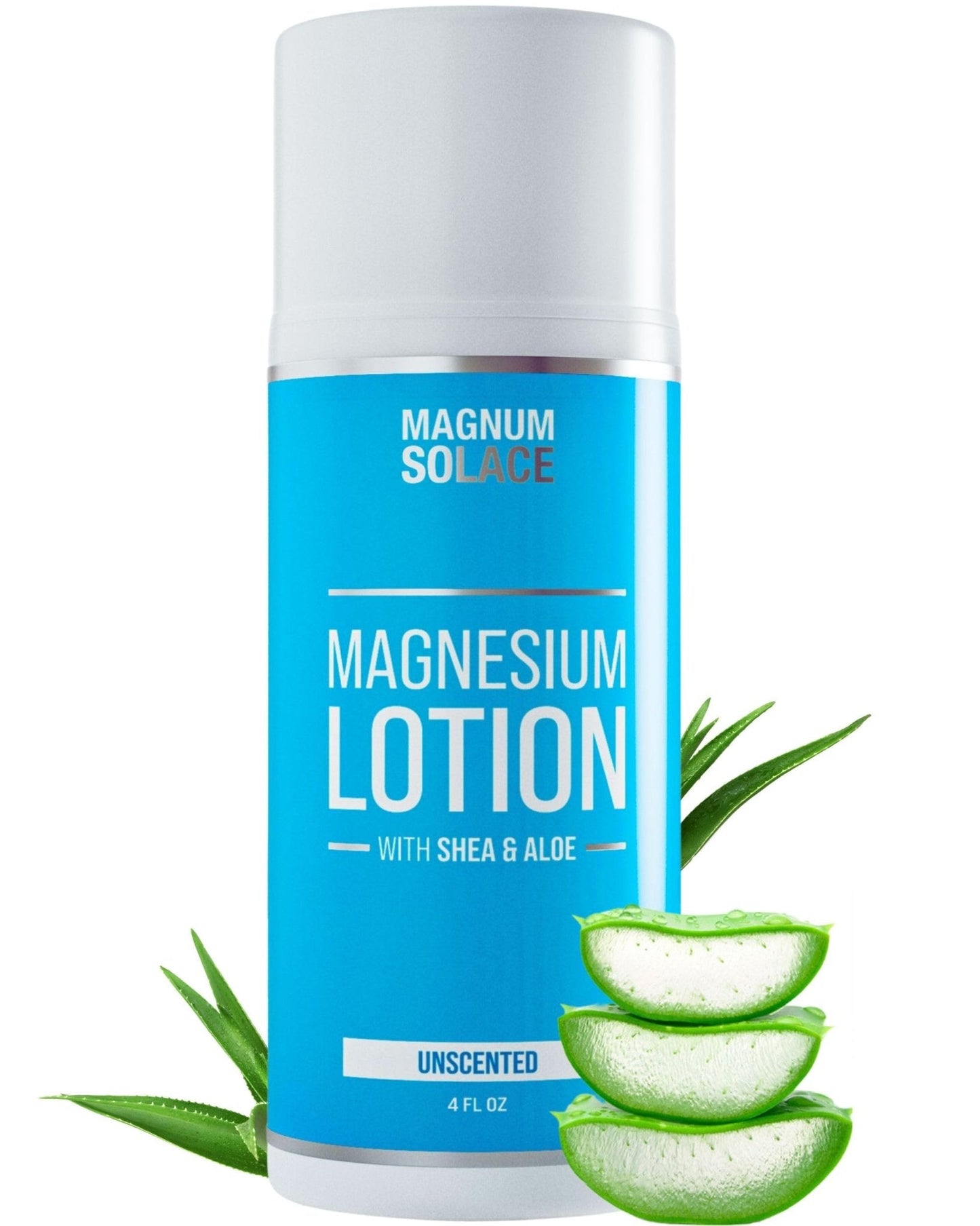 Magnum Solace Magnesium Lotion with Aloe & Shea – Apply to Legs – Alternative to Topical Magnesium Cream - Maple Wellness Supplements