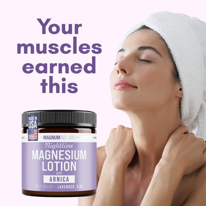 Magnum Solace Nighttime Magnesium Lotion with Arnica – Highly Concentrated Magnesium - Maple Wellness Supplements
