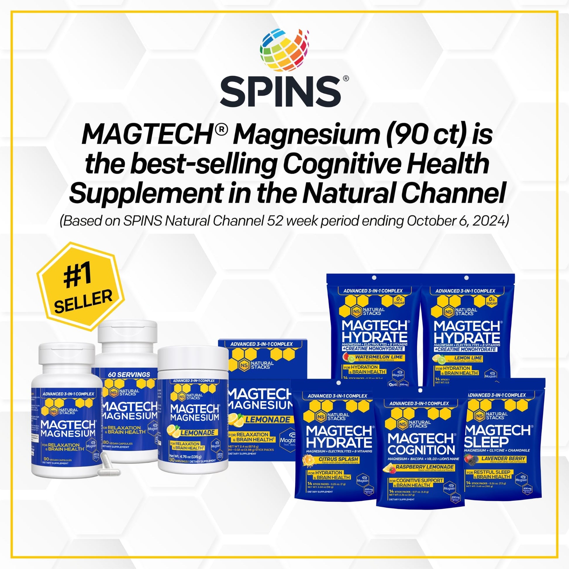 MagTech Magnesium Complex for Women & Men - 3 Forms of Magnesium: Glycinate, Magtein L-Threonate & Taurate - 200mg Chelated Complex - Maple Wellness Supplements