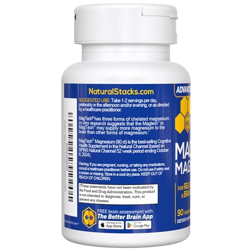 MagTech Magnesium Complex for Women & Men - 3 Forms of Magnesium: Glycinate, Magtein L-Threonate & Taurate - 200mg Chelated Complex - Maple Wellness Supplements