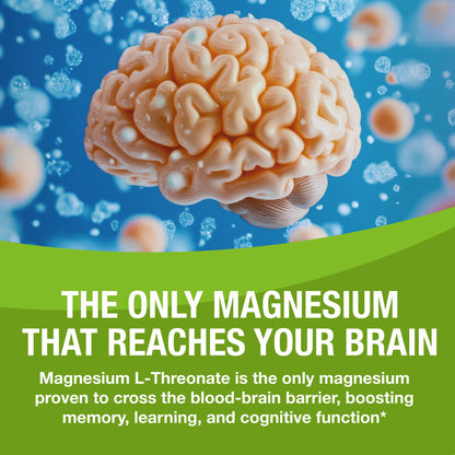 Magtein - Magnesium L-Threonate Supplement, Memory, Focus, Sleep & Brain Health Formula for Men & Women, Cognitive Support for Adults - Maple Wellness Supplements