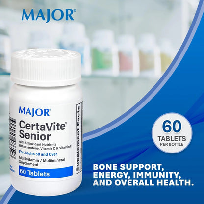 MAJOR CertaVite Senior Multivitamin with Antioxidants – Multivitamin for Women and Men with Beta-Carotene, Iron - Maple Wellness Supplements