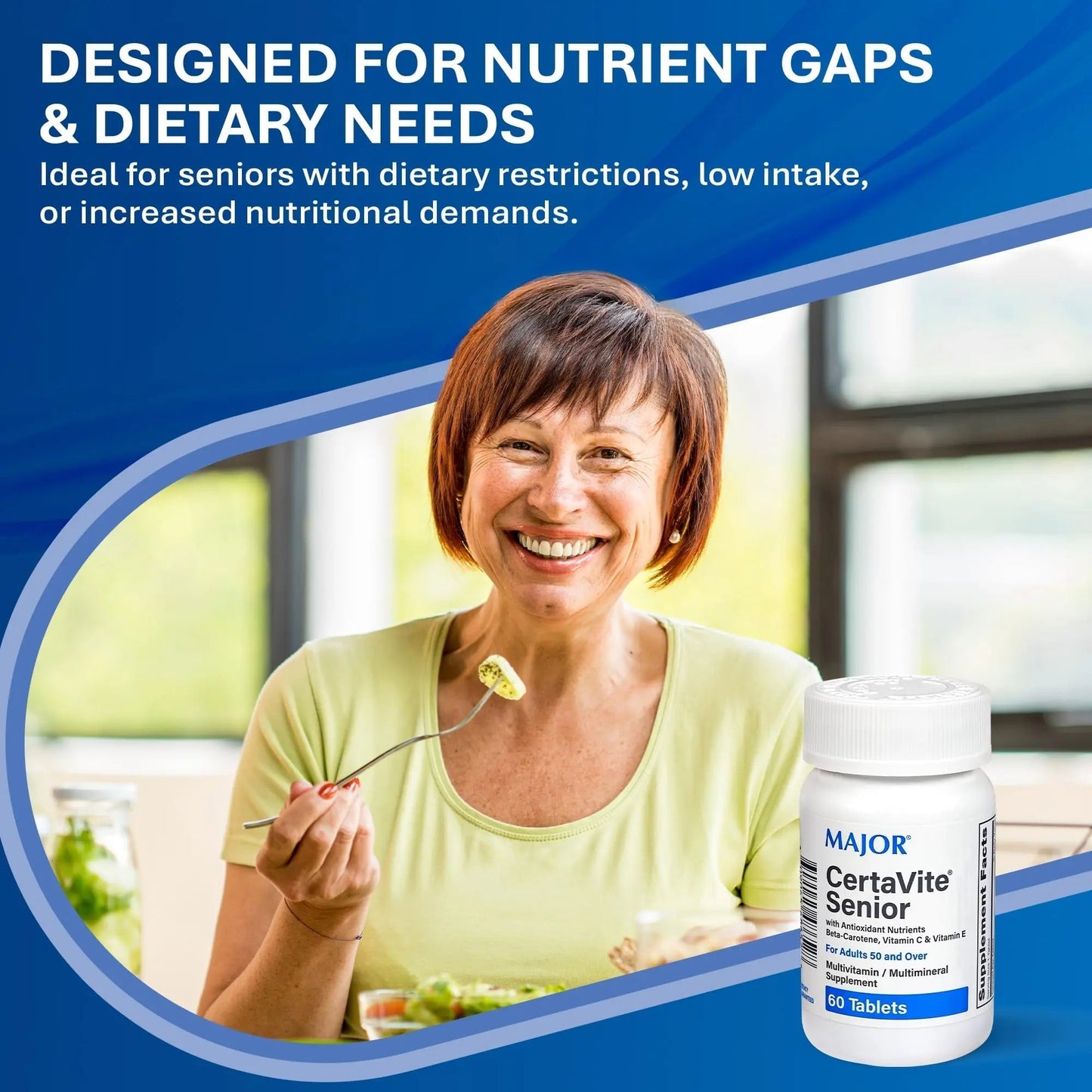 MAJOR CertaVite Senior Multivitamin with Antioxidants – Multivitamin for Women and Men with Beta-Carotene, Iron - Maple Wellness Supplements
