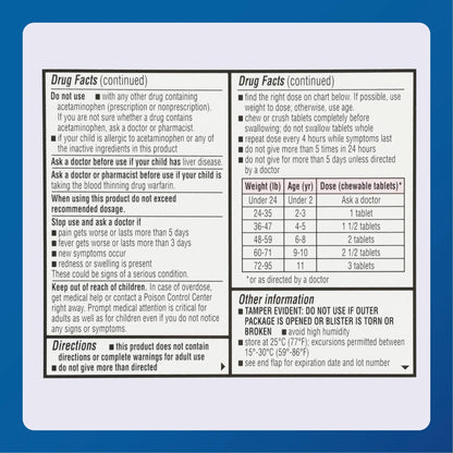 MAJOR Children’s Mapap Acetaminophen 160 mg Chewable Tablets - Pain Reliever/Fever Reducer - Aspirin Free - Ibuprofen Free - for Ages 2 to 11-24 Count (3 Pack) - Maple Wellness Supplements