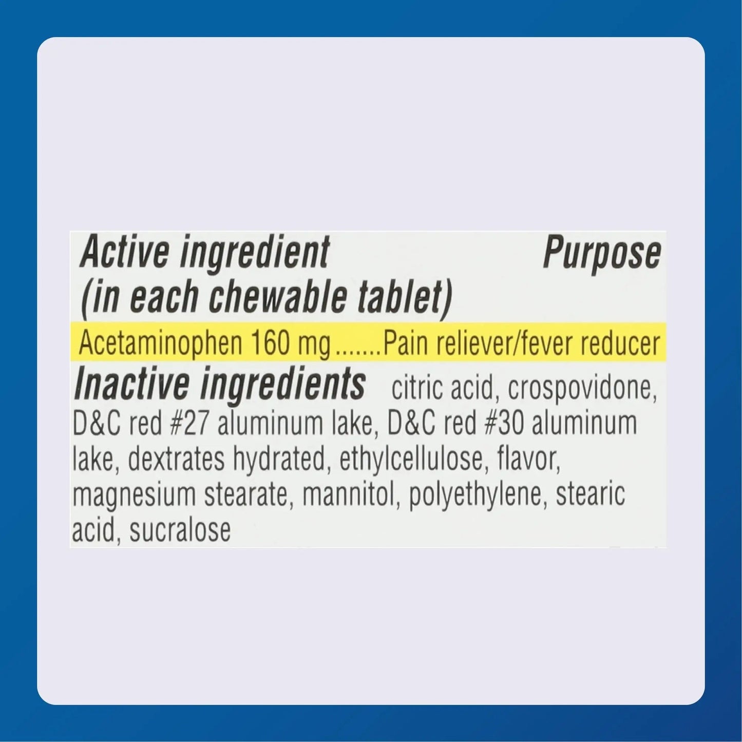MAJOR Children’s Mapap Acetaminophen 160 mg Chewable Tablets - Pain Reliever/Fever Reducer - Aspirin Free - Ibuprofen Free - for Ages 2 to 11-24 Count (3 Pack) - Maple Wellness Supplements