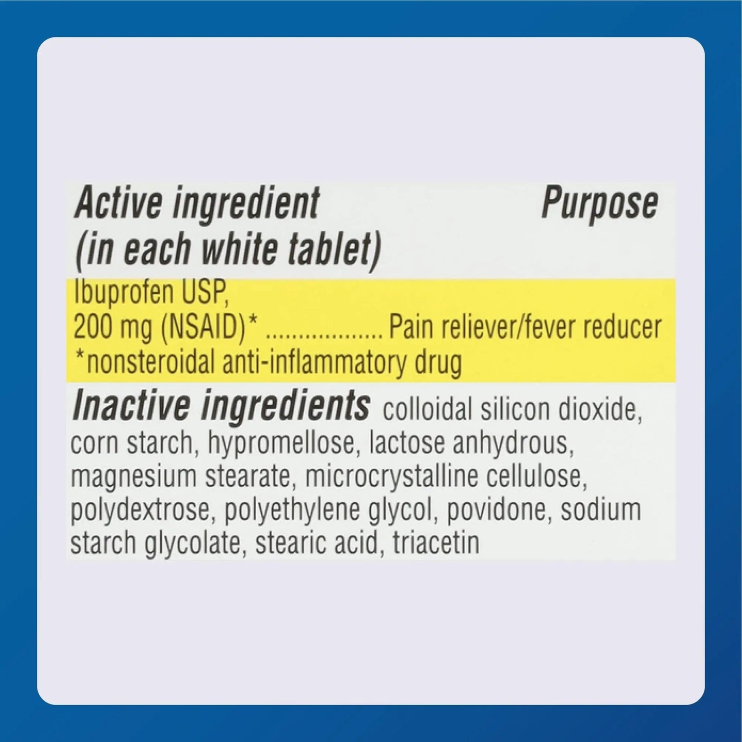 MAJOR Dye-Free Ibuprofen Tablets 200 mg - Helps Temporarily Reduce Fevers - Offers Pain Relief - 100 Tablets (1-Pack) - Maple Wellness Supplements