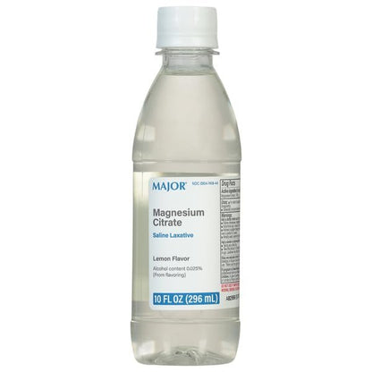Major Magnesium Citrate Saline Laxative - Helps Relieve Occasional Constipation (Irregularity) - Lemon Flavor - 10 Fl. Oz. (1 Pack) - Maple Wellness Supplements