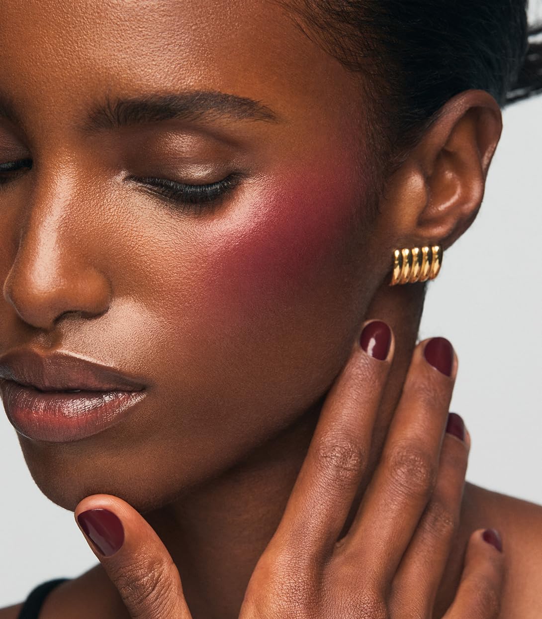 MAKE Beauty Cream Stroke Cream Blush Stick for Cheeks - Vibrant yet Natural Soft Matte Finish - Shade Rouge Moon, Berry Plum Blush Makeup - Maple Wellness Supplements