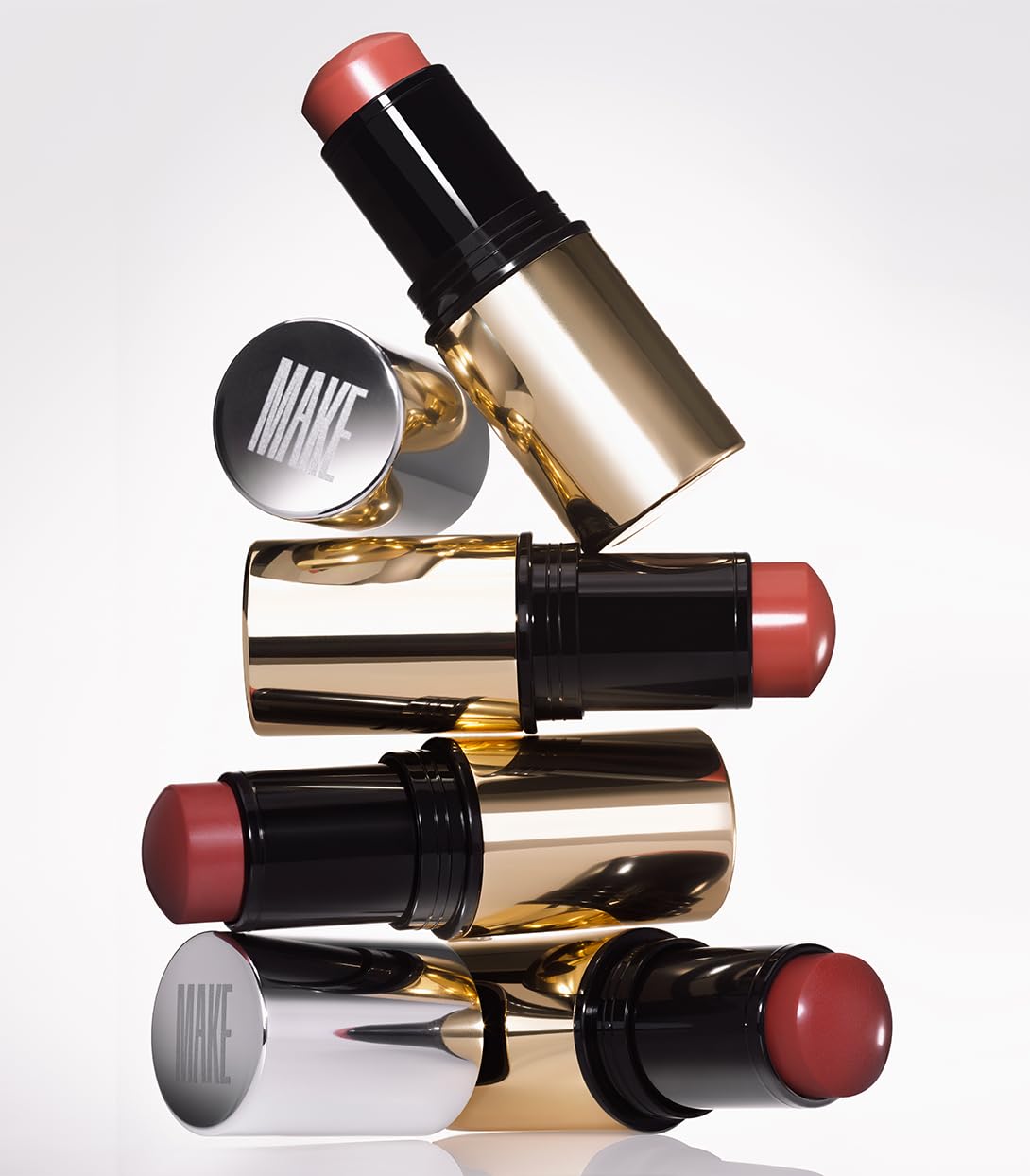 MAKE Beauty Heat Stroke Cream Blush Stick for Cheeks with Natural Hydrating Dewy Finish. Creamy Gel Blush Balm - Shade Baked, Deep Chocolate Brown Cheek Tint - Maple Wellness Supplements