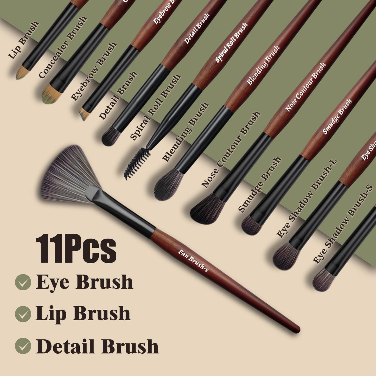 Makeup Brushes 16 Pcs Makeup Brush Set Professional, Wood Handle Travel Make Up Brushes Set with Case, Premium Cruelty-Free Synthetic Fiber Hair Makeup Brush Kit with Holder - Maple Wellness Supplements