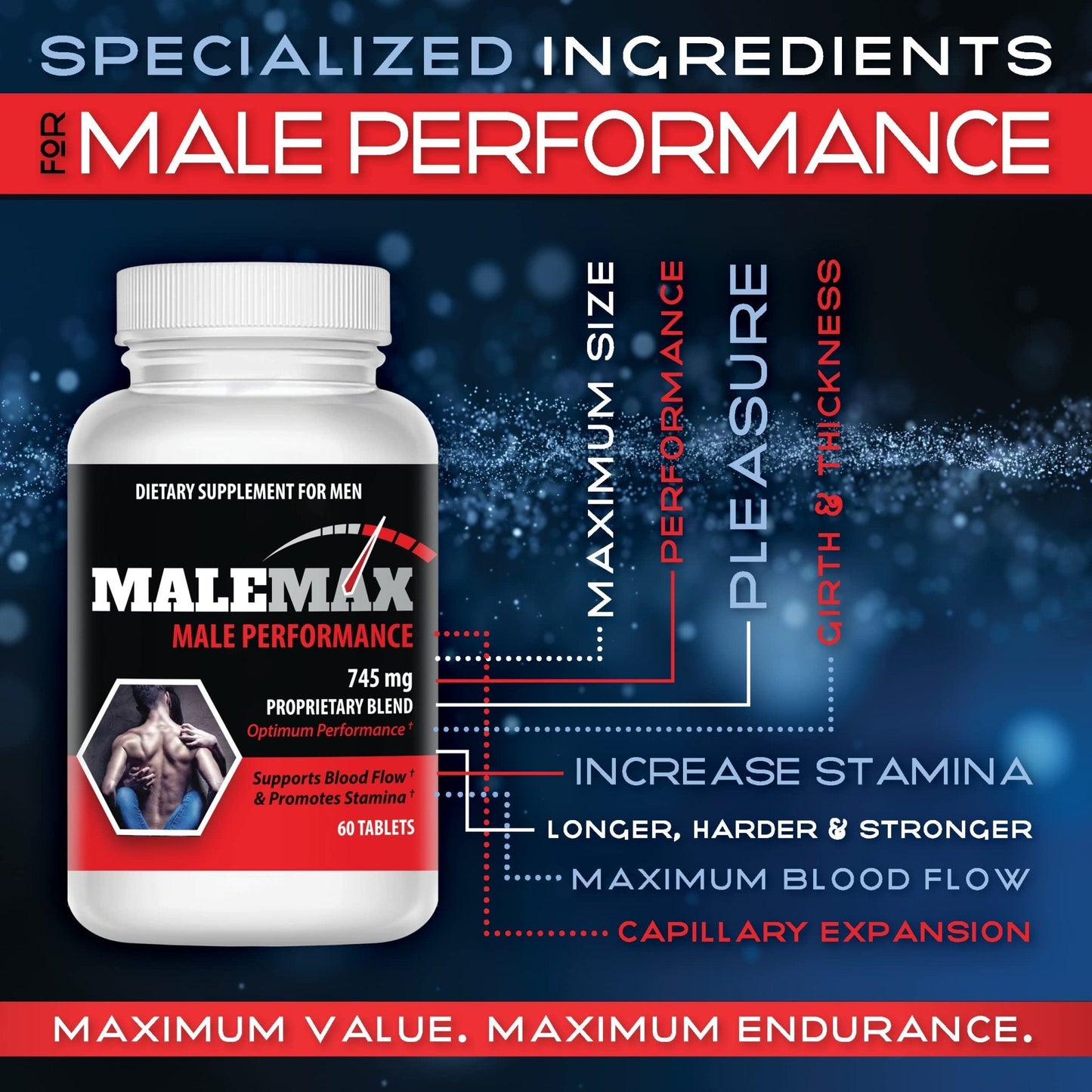 Male Enlargement Pills- Amplify Male Size- Boost Up to 3 Inches Fast- Extend in Length - Maple Wellness Supplements