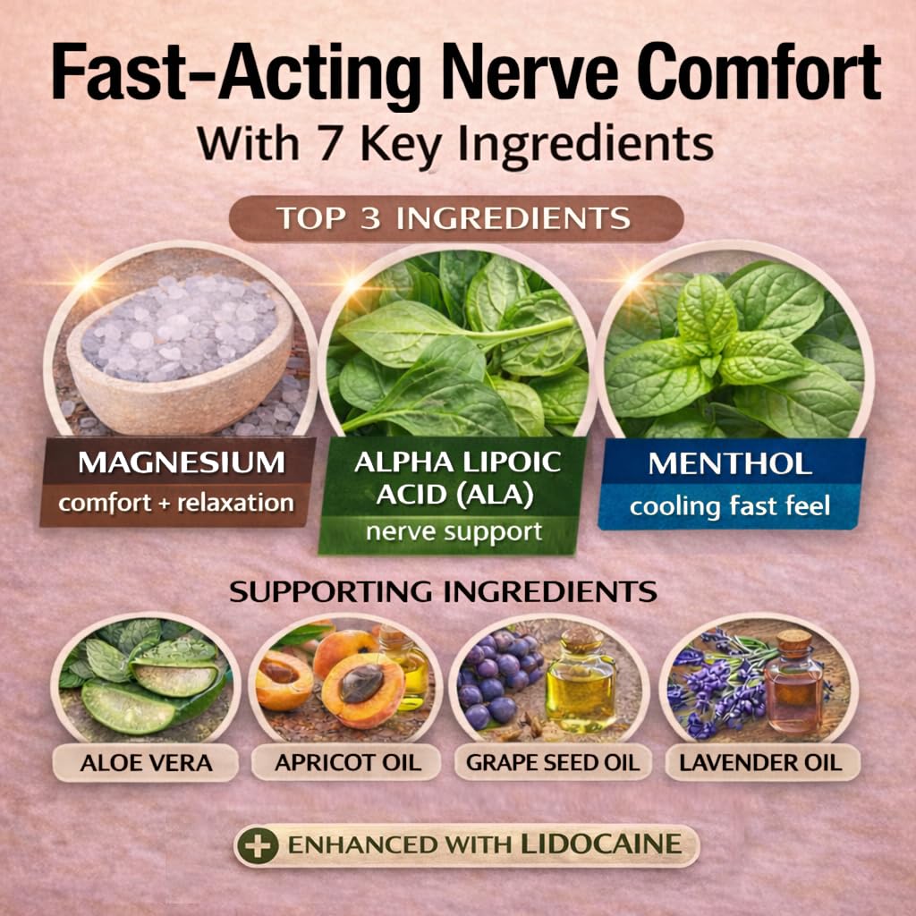 Mama Lotion – Neuropathy Nerve Relief Cream with Magnesium Chloride - Maximum Strength Comfort for Feet, Hands, Legs, Toes - Fast-Absorbing and Non-Greasy Formula for Food and Leg Comfort - 8 Oz - Maple Wellness Supplements