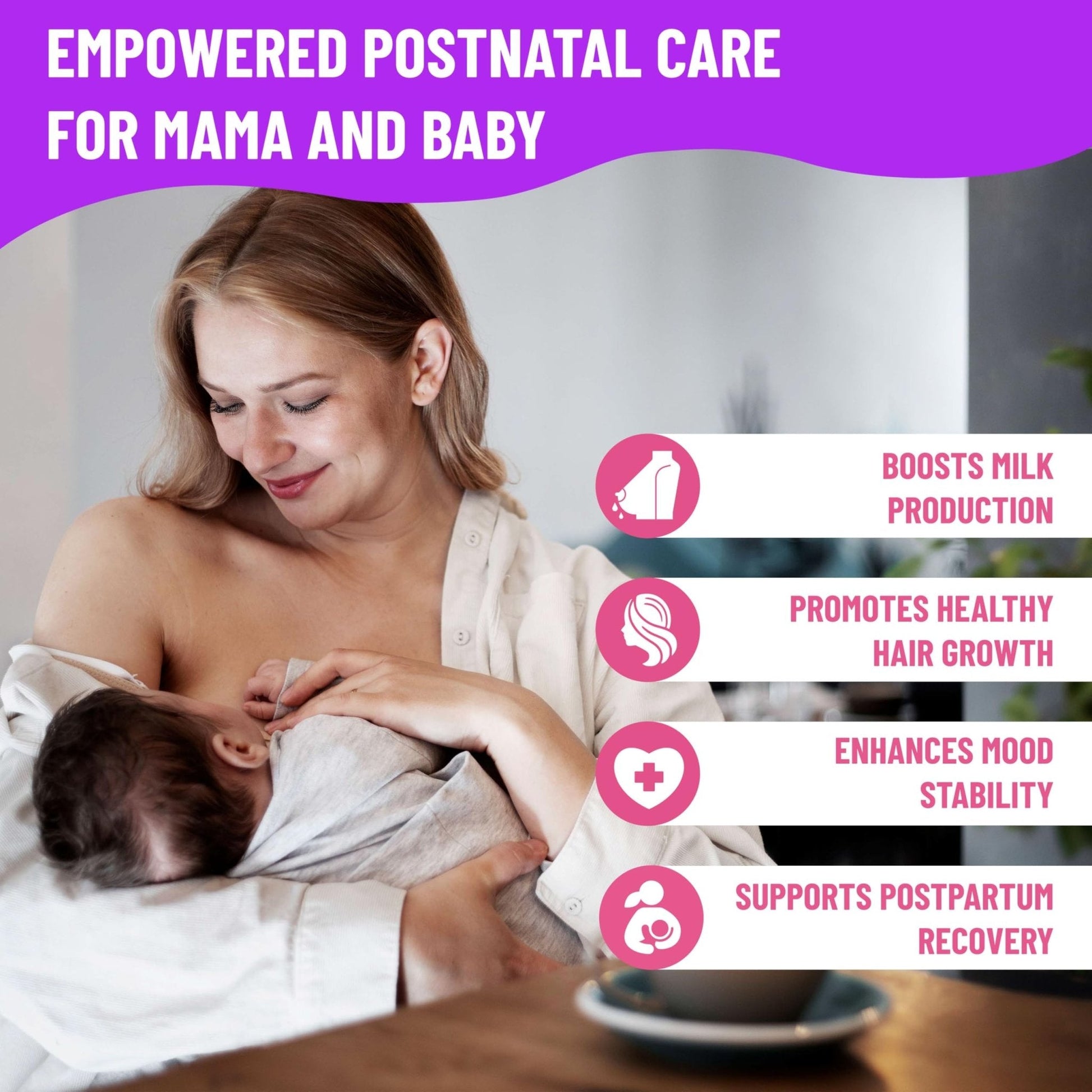 Mama's Select Postnatal Vitamins – Boosts Hair Recovery, Milk Supply, & Wellness – Allergen-Free, Vegan, MTHFR Friendly, Methylated Folate & B Vitamins, - Maple Wellness Supplements