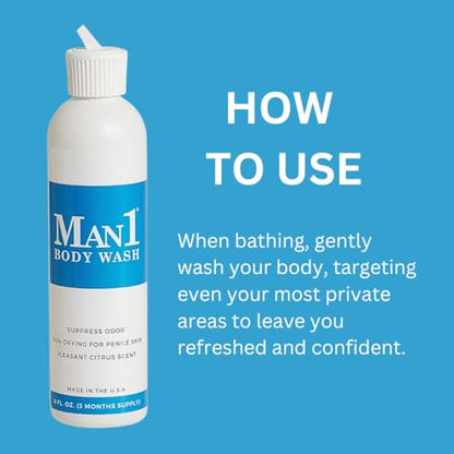 Man1 Body Wash, Anti-Odor Intimate Penile Cleanser For Down There Care, Hydrates - Maple Wellness Supplements