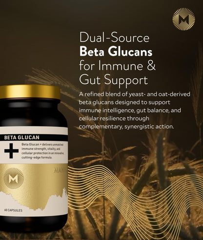 Manna Beta Glucan+ Capsules | 1000mg Beta Glucan Complex | Reishi Mushroom & Oats | Supplement for Immune Support, Heart Health, Cellular Renewal & Antioxidant Protection | 60 Count - Maple Wellness Supplements