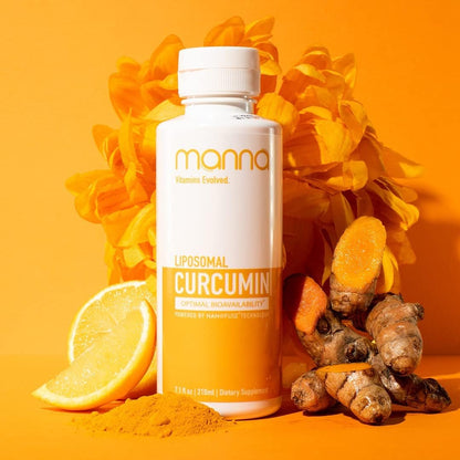 Manna Vitamins Evolved Liposomal Liquid Curcumin for Advanced Absorption Best Turmeric Supplement for Daily Joint & Immune Health Support - Vegan, Non-GMO, 95% Curcuminoids (1 Pack) - Maple Wellness Supplements