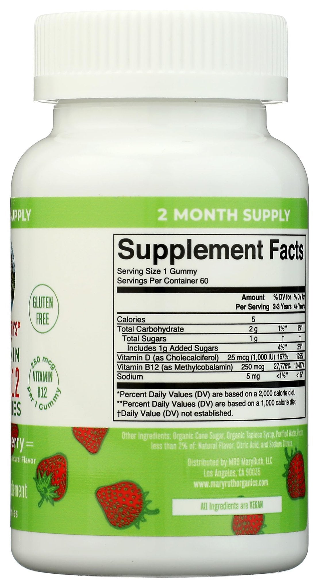 Mary Ruth's Vitamin D3 & B12 Gummies, 60 CT - Maple Wellness Supplements