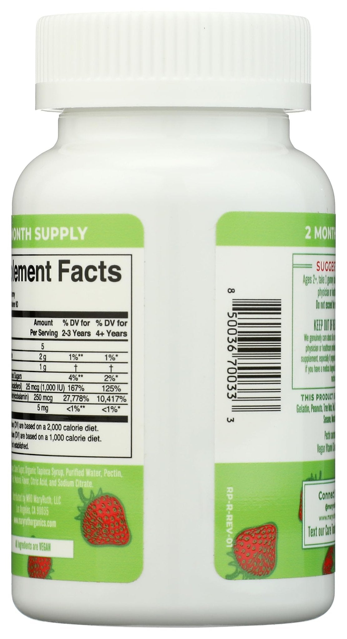 Mary Ruth's Vitamin D3 & B12 Gummies, 60 CT - Maple Wellness Supplements