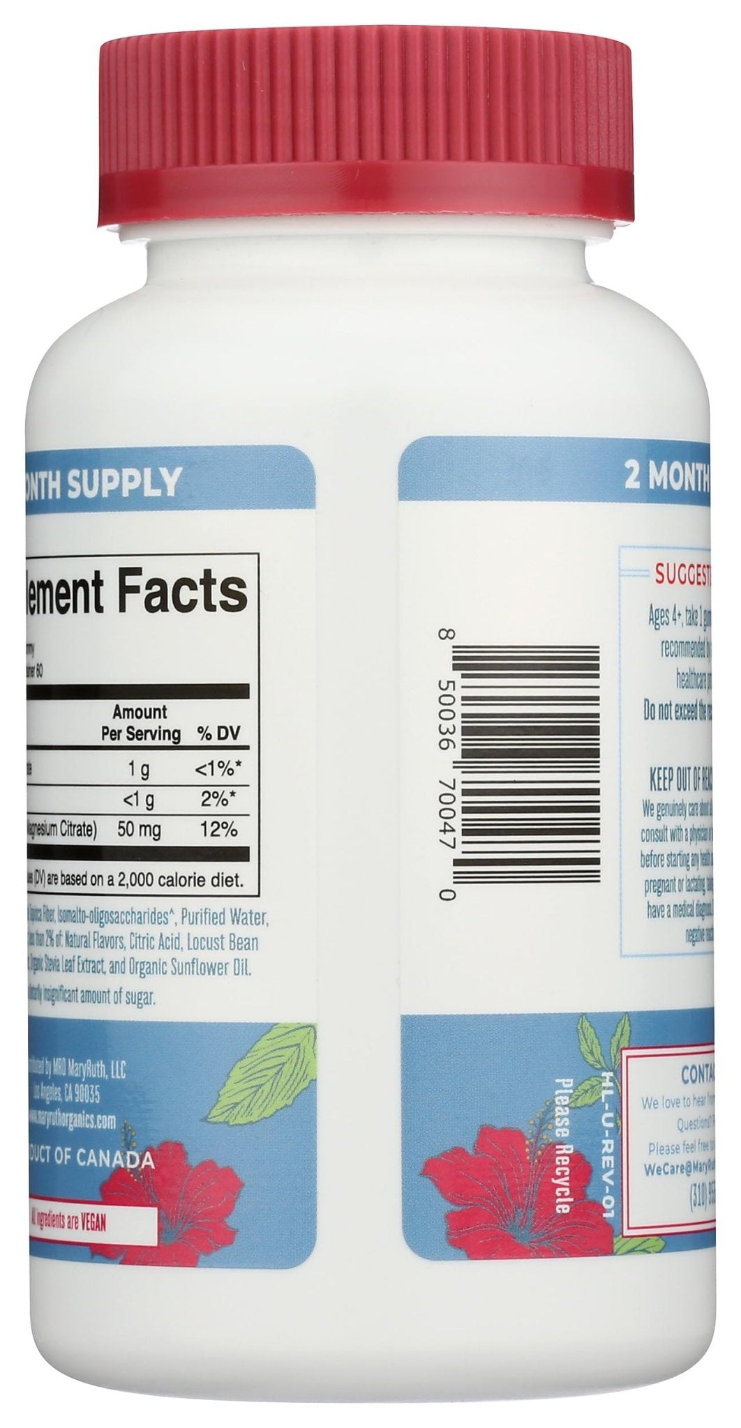 MaryRuth Organics Calm Magnesium Citrate Gummies | 2 Month Supply | Sugar Free | Magnesium Supplement for Adults - Maple Wellness Supplements