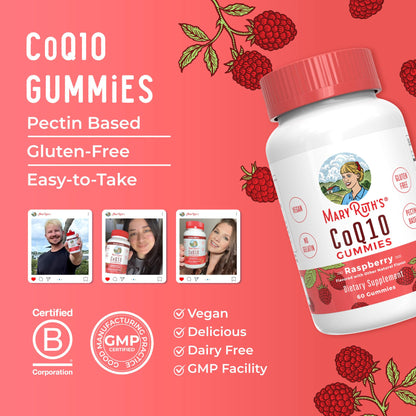 MaryRuth Organics CoQ10 Gummies | Coenzyme Q10 | Gummy Supplements for Heart Health & Cellular Health | Antioxidant | CoQ10 120 mg | Vegan | Non-GMO | Gluten Free | 60 Count | 1 Month Supply - Maple Wellness Supplements