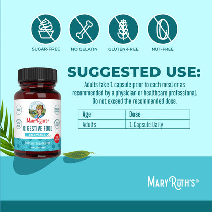 MaryRuth Organics Digestive Enzymes | Up to 2 Month Supply | Vegan Digestive Health Aid and Gut Health Enzyme Complex | Over 12 Enzymes | Vitamins B6 & B12 - Maple Wellness Supplements