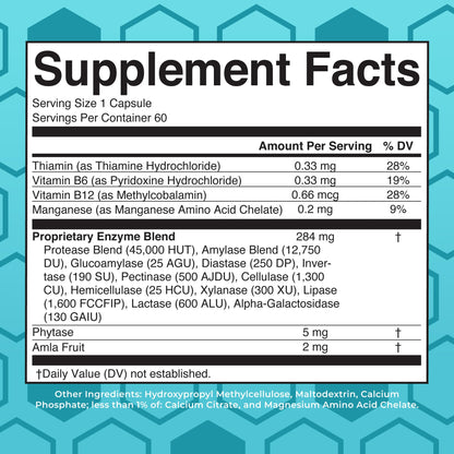 MaryRuth Organics Digestive Enzymes | Up to 2 Month Supply | Vegan Digestive Health Aid and Gut Health Enzyme Complex | Over 12 Enzymes | Vitamins B6 & B12 - Maple Wellness Supplements