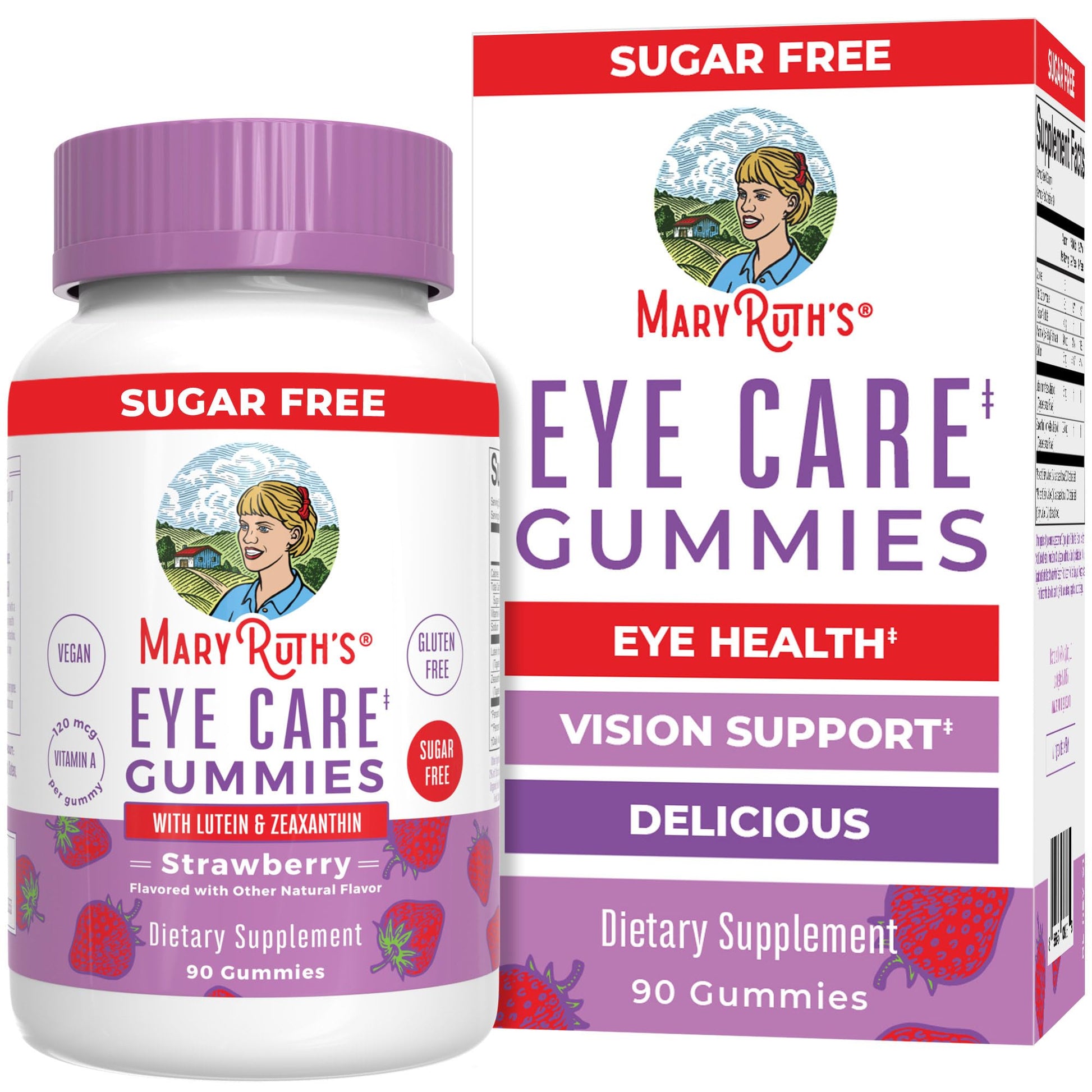 MaryRuth Organics Eye Care Gummies | Eye Health Vitamins for Adults and Kids | Lutein and Zeaxanthin Supplements | for Eyes | Vegan | Non-GMO | Gluten Free | 90 Count - Maple Wellness Supplements
