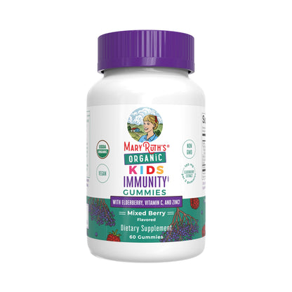 MaryRuth Organics Kids Immune Support Gummies | USDA Organic | Vitamin C, Zinc, and Elderberry Gummies for Kids| Immune Support for Ages 4+ | Vegan - Maple Wellness Supplements
