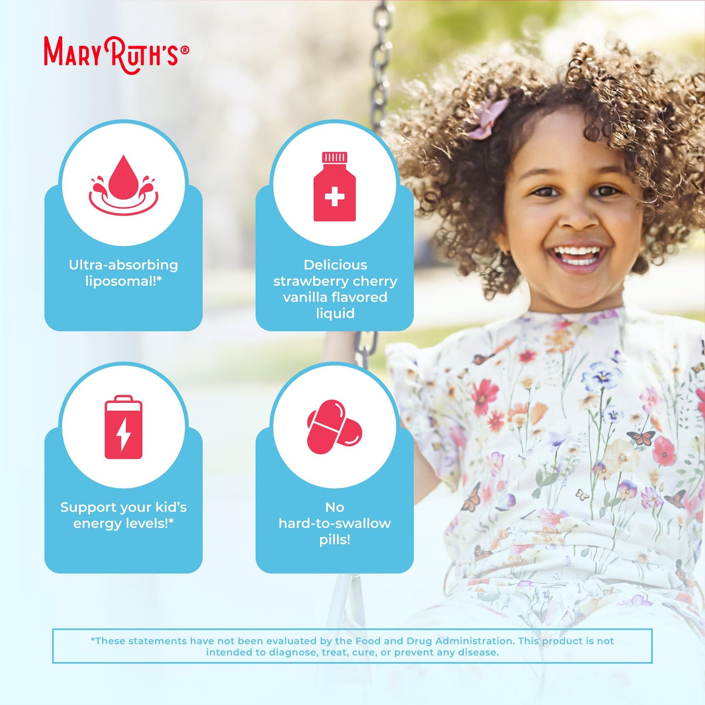 MaryRuth Organics Kids Multivitamin Liposomal | Vegan, Sugar-Free Vitamins for Kids | Ages 4+ | 2 Month Supply | 15.22 Fl Oz - Maple Wellness Supplements