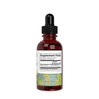 MaryRuth Organics Lemon Balm Leaf Liquid Extract | Mood Support | Relaxation | Calming | Nervine Herbal | Lemon Balm Tincture | USDA Organic | Vegan | Non-GMO | Gluten Free | 1 Fl Oz - Maple Wellness Supplements