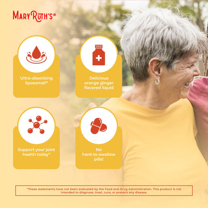 MaryRuth Organics | Liposomal Turmeric & DHA | Curcumin | Ginger Root Oil | Algal DHA & Vitamin E | Cognitive Function | Mood Support | Joint Health | Liquid Supplement | 15.22 oz - Maple Wellness Supplements