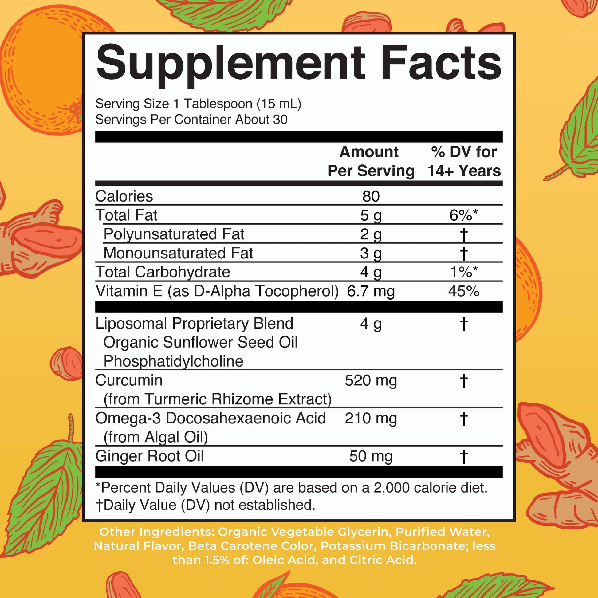 MaryRuth Organics | Liposomal Turmeric & DHA | Curcumin | Ginger Root Oil | Algal DHA & Vitamin E | Cognitive Function | Mood Support | Joint Health | Liquid Supplement | 15.22 oz - Maple Wellness Supplements