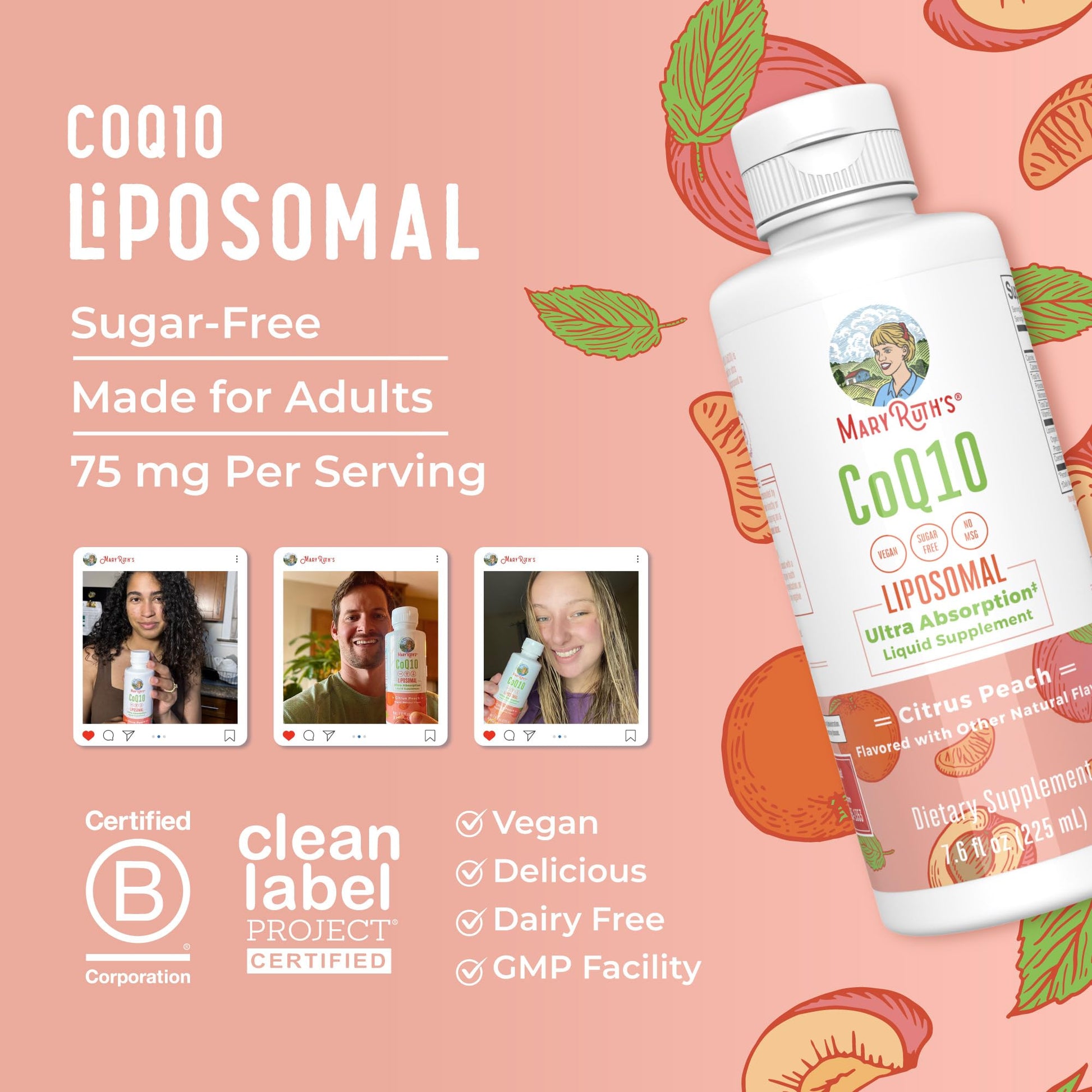MaryRuth Organics Liquid Vitamin | Coenzyme Q10 Heart Health for Mitochondrial Support and Immune System | Vegan Non-GMO | 7.6 Fl Oz | 45 Servings - Maple Wellness Supplements
