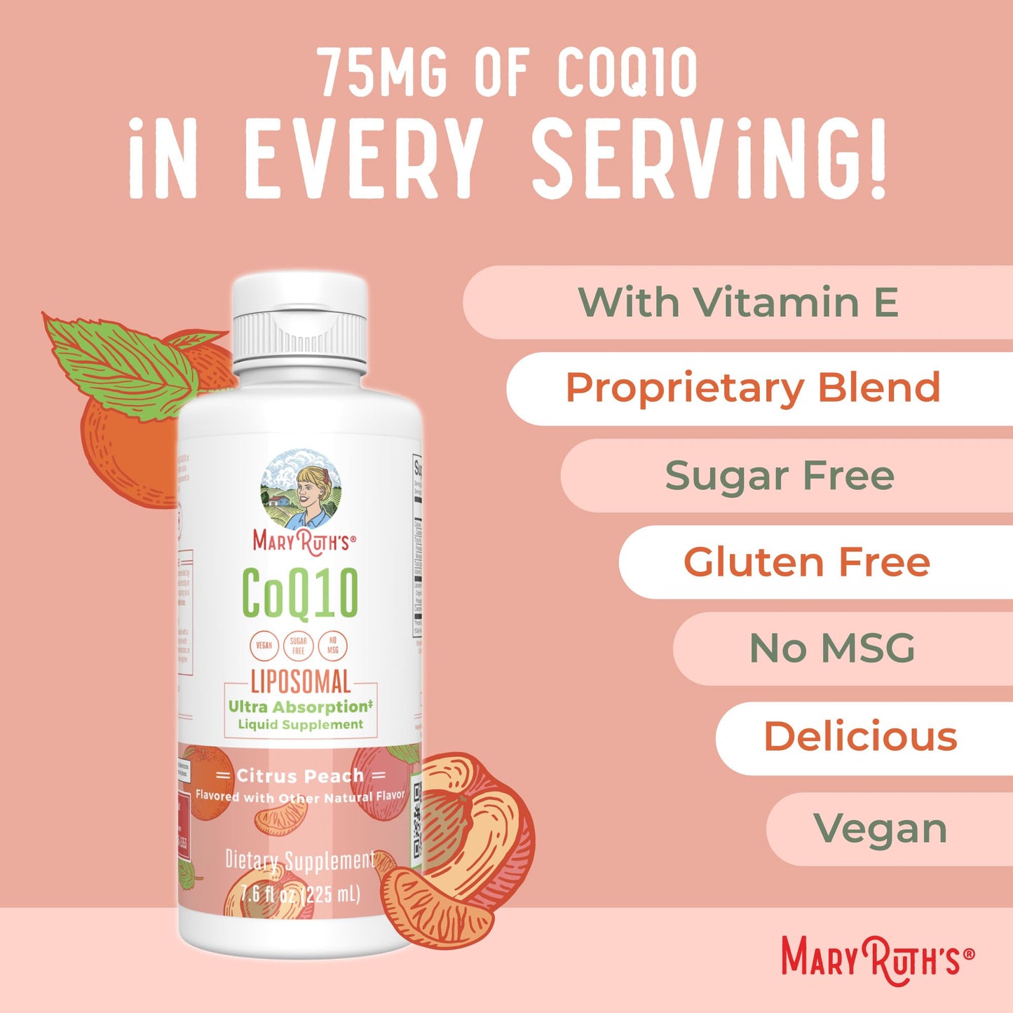 MaryRuth Organics Liquid Vitamin | Coenzyme Q10 Heart Health for Mitochondrial Support and Immune System | Vegan Non-GMO | 7.6 Fl Oz | 45 Servings - Maple Wellness Supplements