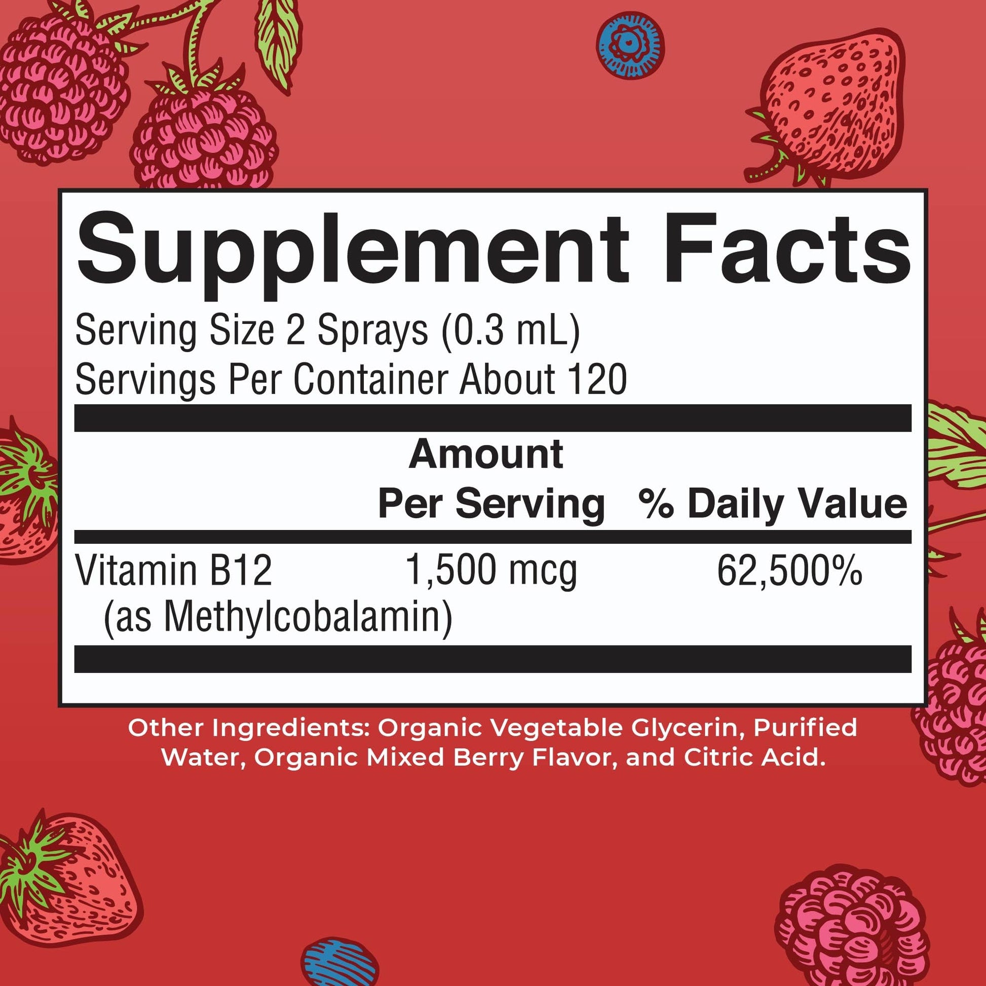 MaryRuth Organics Methyl B12 Spray | 1,500 mcg B12 Per Serving | Methylcobalamin | Energy Metabolism | Nervous System Support | Neuro Health | Vegan | Gluten Free | Sugar Free | 1 Fl Oz - Maple Wellness Supplements