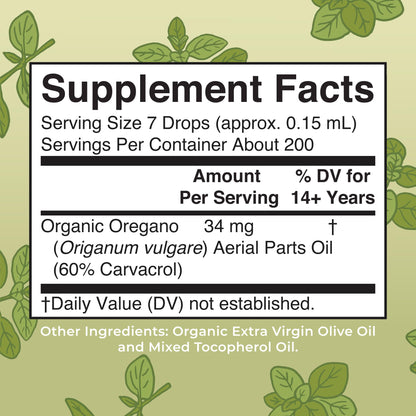 MaryRuth Organics Oregano Oil Drops | 6 Month Supply | USDA Organic Oil of Oregano Liquid | Herbal Blend for Immune Support | Digestive Health | Overall Health - Maple Wellness Supplements