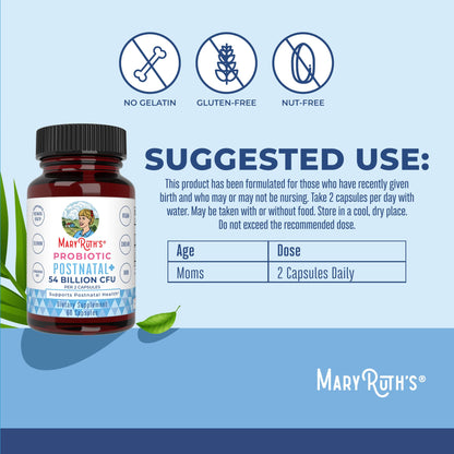 MaryRuth Organics Postnatal Probiotics for Breastfeeding Women | Nursing Probiotic Capsules with Vitamins | Minerals & Antioxidants | 54 Billion CFU | Non-GMO | Vegan | 30 Servings - Maple Wellness Supplements
