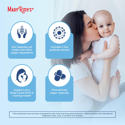 MaryRuth Organics Postnatal Probiotics for Breastfeeding Women | Nursing Probiotic Capsules with Vitamins | Minerals & Antioxidants | 54 Billion CFU | Non-GMO | Vegan | 30 Servings - Maple Wellness Supplements