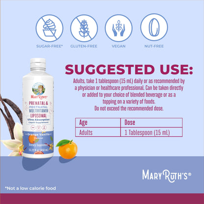 MaryRuth Organics Prenatal & Postnatal Multivitamin for Women | Sugar Free | Formulated for Pre-Conception, Pregnancy & Nursing | Prenatal Vitamins | Vegan | Non-GMO | Gluten Free | 30 Servings - Maple Wellness Supplements