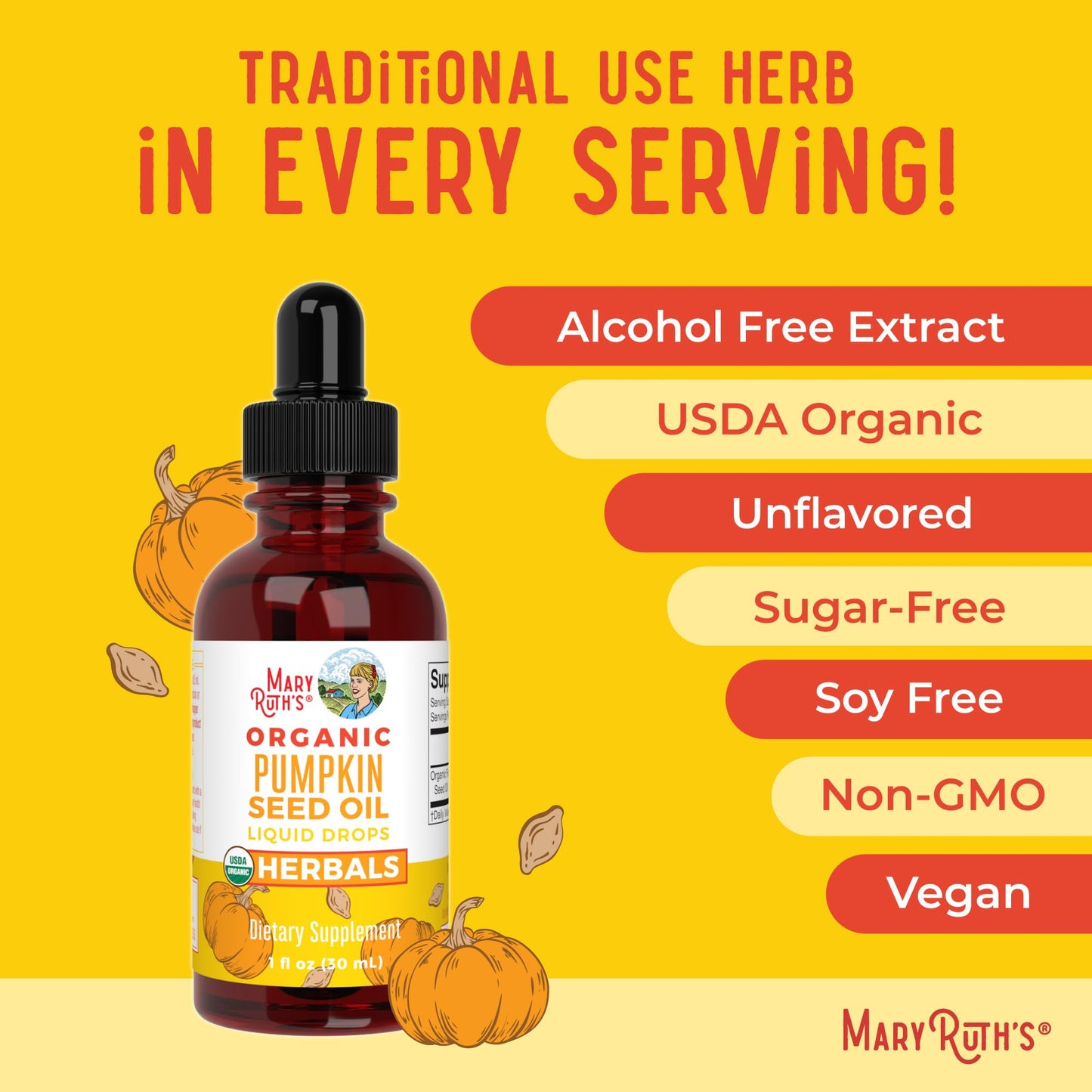 MaryRuth Organics Pumpkin Seed Oil Cold Pressed | 2 Month Supply | USDA Organic Pumpkin Seed Liquid Drops for Men and Women | Urinary Health in Men | Sugar Free | Vegan | Non-GMO | 60 Servings - Maple Wellness Supplements