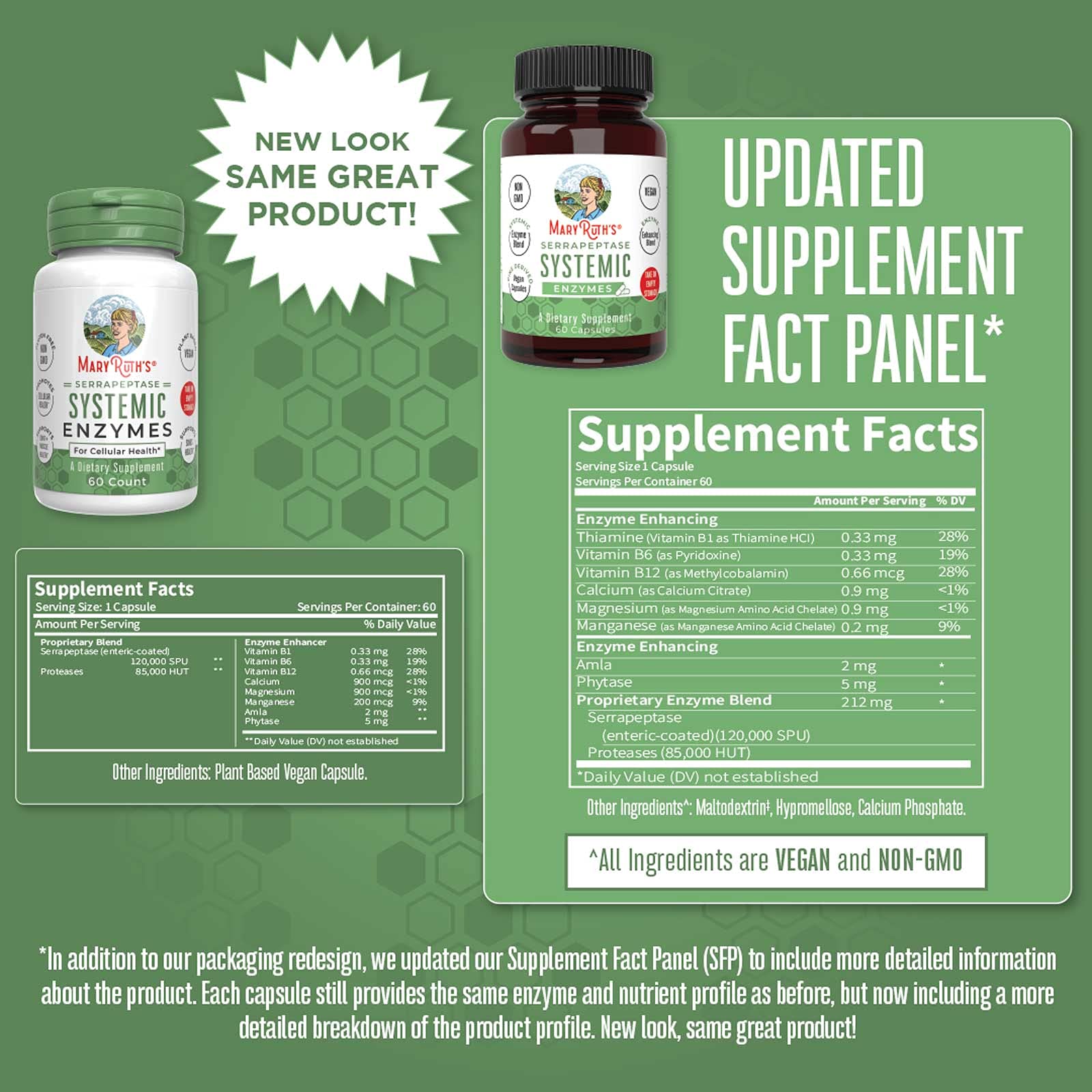 MaryRuth Organics Serrapeptase Enzymes Capsules | Up to 2 Month Supply | Enzyme Supplement for High Potency Sinus Relief Pills| Tissue Health and Cellular Health | Vegan | Gluten Free | 60 Count - Maple Wellness Supplements