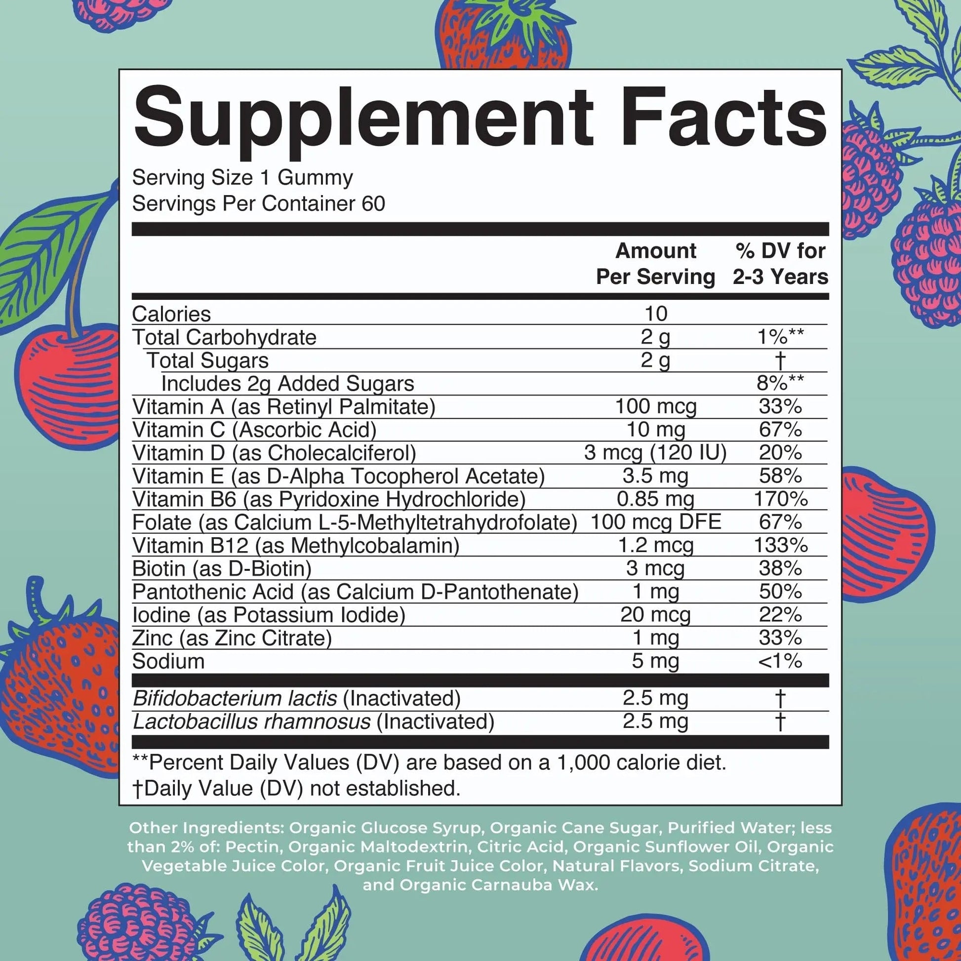 MaryRuth Organics Toddler Multivitamin Gummies + Postbiotics | USDA Organic | Vitamins for Kids Ages 2+ | Immune Support | Vitamin C | Vitamin D3 | Vitamin A | Zinc | Vegan | Non-GMO | 60 Servings - Maple Wellness Supplements