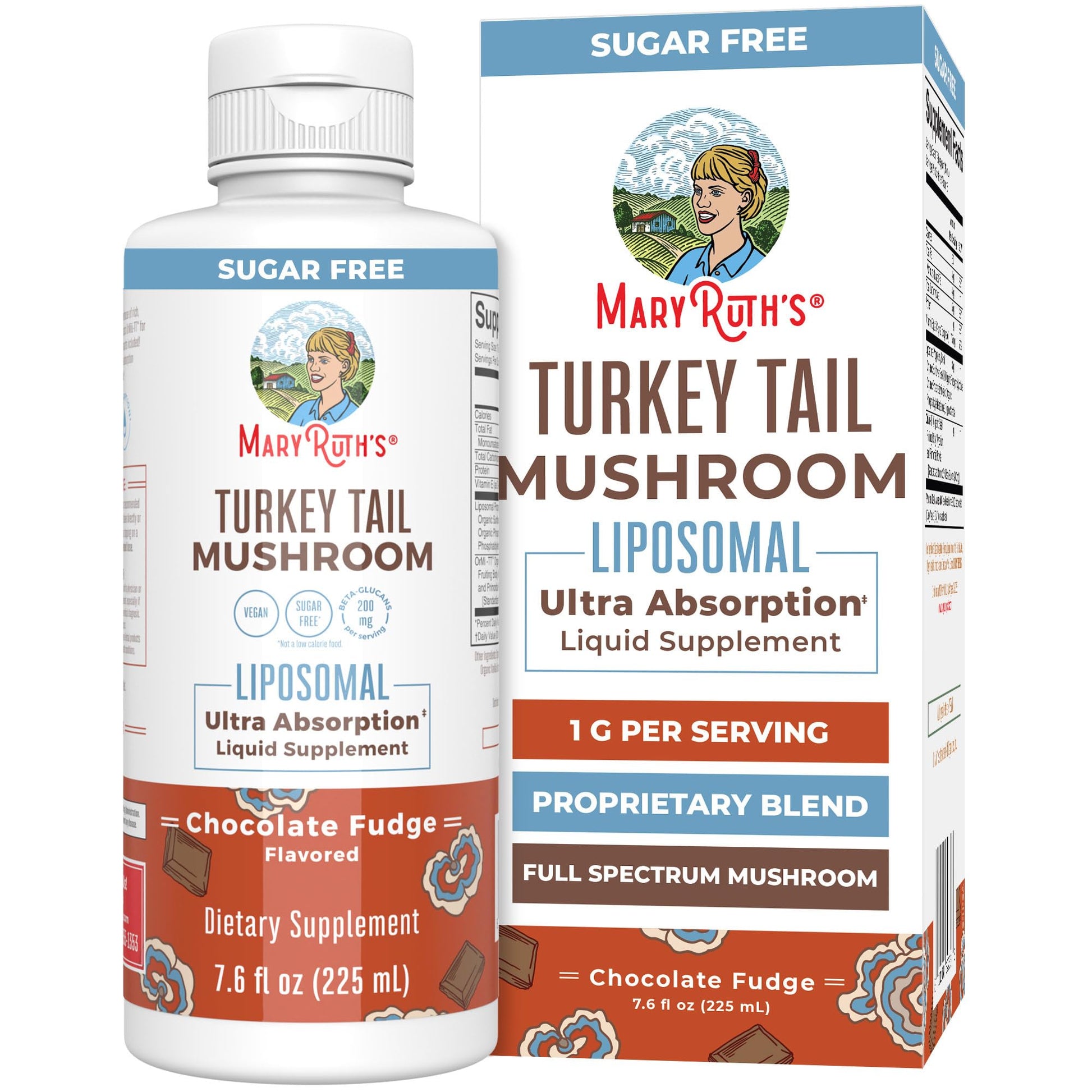 MaryRuth Organics Turkey Tail Mushroom Supplement | Ultra Absorption Liposomal | Full Spectrum | 200mg Beta-Glucans Per Serving | Vegan | 7.6 oz | 15 Servings - Maple Wellness Supplements